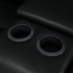 Black Tuff Stuff Polyurethane Fabric Loveseat 2-Seat Wall Hugger Recliner with Power Storage Console by ProLounger -DealsProLounger Store black prolounger loveseats rcl61 kzs19 2sc 44 1000