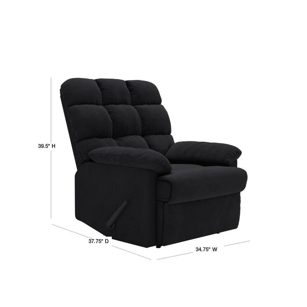 Black Microfiber Wall Hugger Recliner by ProLounger 5 Black Microfiber Wall Hugger Recliner by ProLounger - Image 3