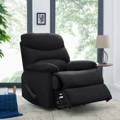 Black Microfiber Wall Hugger Recliner by ProLounger -DealsProLounger Store black prolounger recliners a162906 31 1000
