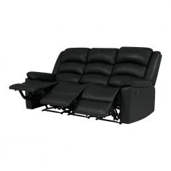 79.5 in. Black Polyester 3-Seater Lawson Reclining Sofa with Flared Arms by ProLounger -DealsProLounger Store black prolounger sofas couches rcl61 kzs19 3s 1d 1000
