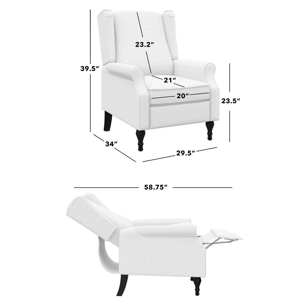 Farmhouse Woven Black Stripe Wingback Push Back Recliner Chair by ProLounger 9 Farmhouse Woven Black Stripe Wingback Push Back Recliner Chair by ProLounger - Image 7