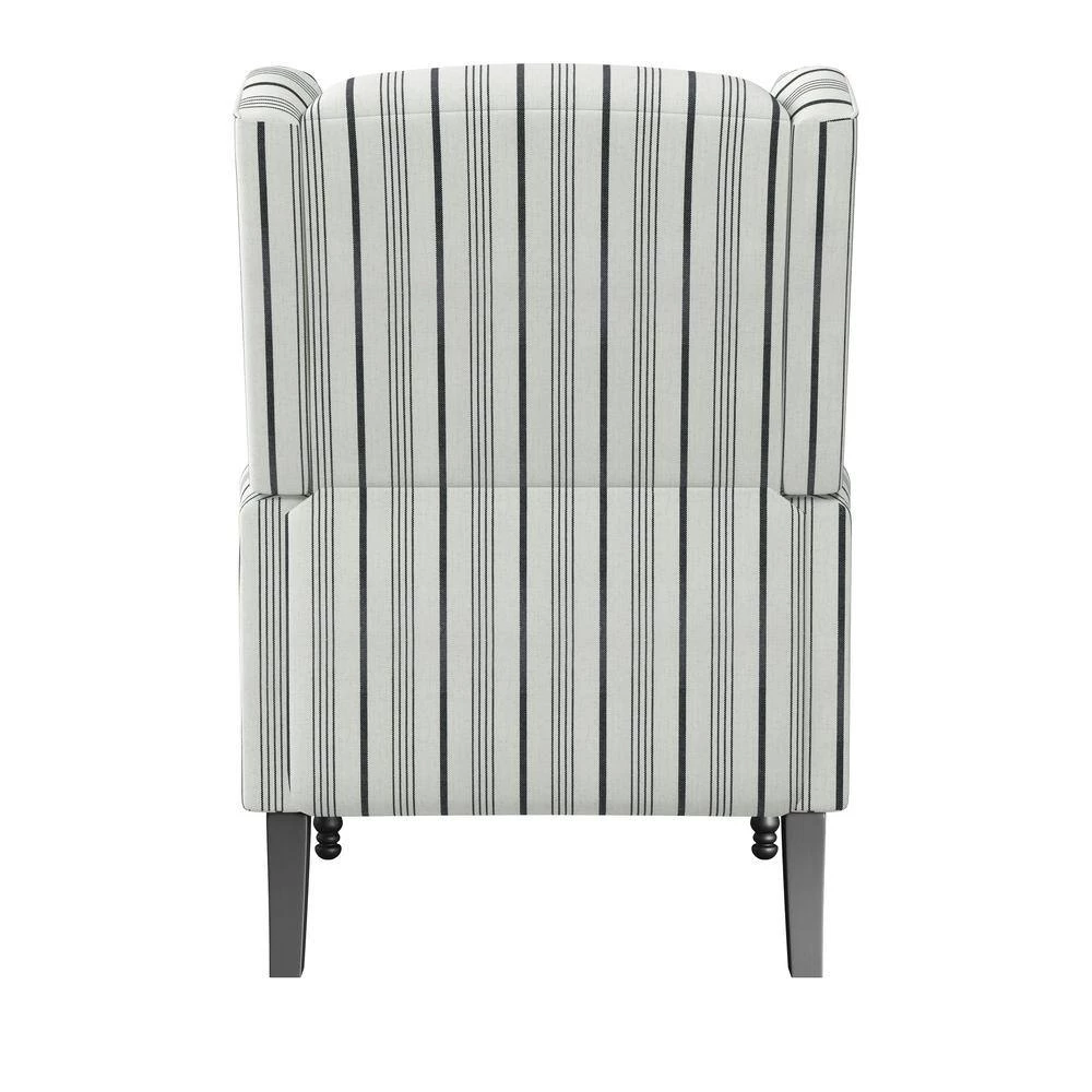 Farmhouse Woven Black Stripe Wingback Push Back Recliner Chair by ProLounger 5 Farmhouse Woven Black Stripe Wingback Push Back Recliner Chair by ProLounger - Image 3