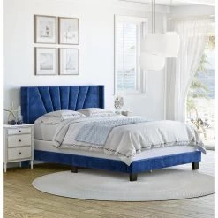 Vera Light Blue Velvet Queen Upholstered Platform Bed Frame by Boyd Sleep 11 Vera Light Blue Velvet Queen Upholstered Platform Bed Frame by Boyd Sleep -DealsProLounger Store blue boyd sleep panel beds vlbu959qn 31 1000