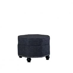 16.5 in. Blue Gray Hexagon Storage Ottoman by ORE International