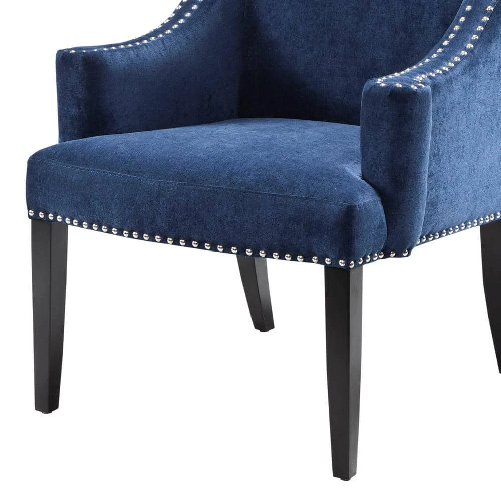 Lucy Blue Upholstered High Back Curved Club Arm Wingback Chair by Madison Park 8 Lucy Blue Upholstered High Back Curved Club Arm Wingback Chair by Madison Park - Image 6