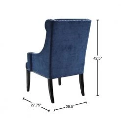 Lucy Blue Upholstered High Back Curved Club Arm Wingback Chair by Madison Park 12 Lucy Blue Upholstered High Back Curved Club Arm Wingback Chair by Madison Park -DealsProLounger Store blue madison park accent chairs fpf18 0098 40 1000