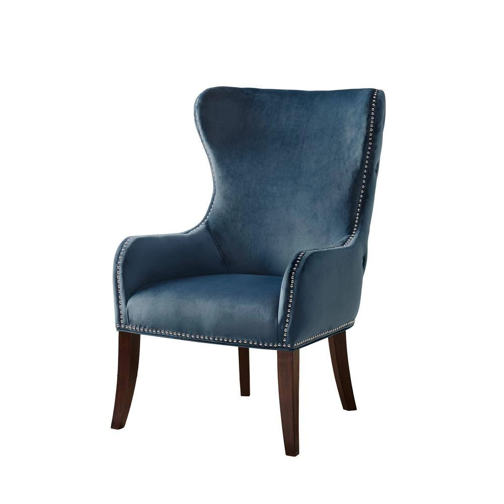Irvine Blue Button Tufted Back Accent Chair by Madison Park 4 Irvine Blue Button Tufted Back Accent Chair by Madison Park - Image 2