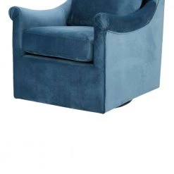 Morton Blue Velvet Fabric Swivel Chair by Madison Park -DealsProLounger Store blue madison park accent chairs mp103 0243 44 1000