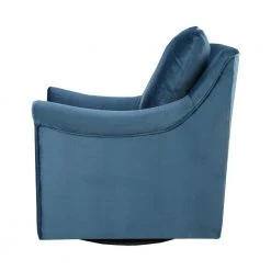 Morton Blue Velvet Fabric Swivel Chair by Madison Park -DealsProLounger Store blue madison park accent chairs mp103 0243 c3 1000