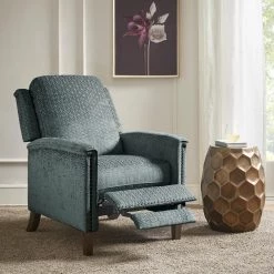 Cecile Blue Push Back Upholstered Recliner by Madison Park -DealsProLounger Store blue madison park recliners mp103 1005 c3 1000