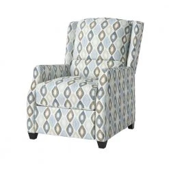 Blue Multi Diamond Print Modern Wingback Pushback Recliner by ProLounger -DealsProLounger Store blue multi diamond print prolounger recliners a152648 40 1000