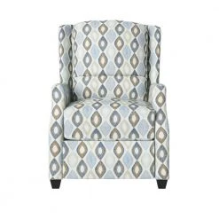 Blue Multi Diamond Print Modern Wingback Pushback Recliner by ProLounger -DealsProLounger Store blue multi diamond print prolounger recliners a152648 4f 1000