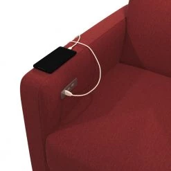 Power Wall Hugger Brick Red Plush Low-Pile Velour Reclining Chair with USB Port by ProLounger -DealsProLounger Store brick red prolounger recliners a139052 44 1000