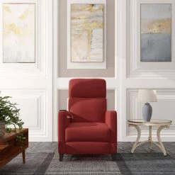 Power Wall Hugger Brick Red Plush Low-Pile Velour Reclining Chair with USB Port by ProLounger -DealsProLounger Store brick red prolounger recliners a139052 c3 1000