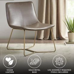 Hawkins Brown/Gold Accent Side Chair by Madison Park -DealsProLounger Store brown gold madison park accent chairs mp100 1084 76 1000