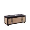 37 in. Brown/Natural Bonded Leather Wade Suitcase Storage Bench by ORE International 1 37 in. Brown/Natural Bonded Leather Wade Suitcase Storage Bench by ORE International -DealsProLounger Store brown natural ore international dining benches hb4807 64 1000