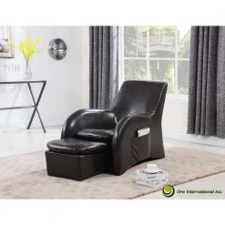 48 in. Solo Brown Sofa with Separate Leg Rest by ORE International 10 48 in. Solo Brown Sofa with Separate Leg Rest by ORE International -DealsProLounger Store brown ore international accent chairs hb4172b 1f 1000