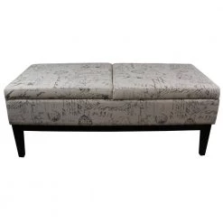 19.5 in. Old World Beige Dual Lift Storage Bench by ORE International -DealsProLounger Store brown ore international bedroom benches hb4528b 4f 1000