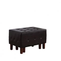 Brown Leatherette Allover Tufted Piping Trim Stackable Seating Bench by ORE International -DealsProLounger Store brown ore international bedroom benches hb4792 c3 1000