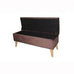 17 in. Brown Mid-Century Tufted Bench with Storage by ORE International -DealsProLounger Store brown suade ore international bedroom benches hb4671 c3 1000