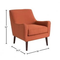 Liam Burnt Orange Mid-Century Accent Arm Chair by Madison Park -DealsProLounger Store burnt orange madison park accent chairs fpf18 0219 40 1000