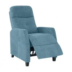Caribbean Blue Chenille Upholstered Push Back Recliner Chair by ProLounger