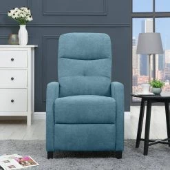 Caribbean Blue Chenille Upholstered Push Back Recliner Chair by ProLounger -DealsProLounger Store caribbean blue chenille prolounger recliners rcl74 brm55 pb c3 1000