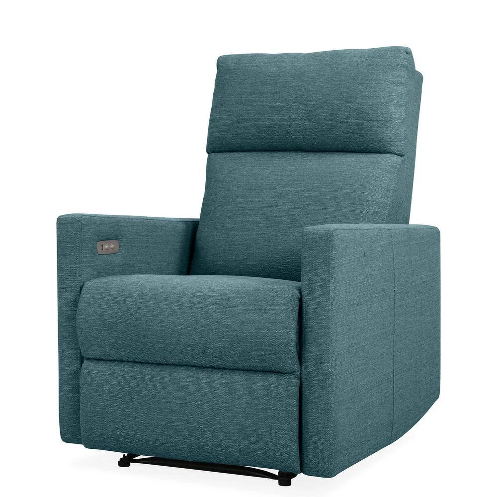 Caribbean Blue Linen-like Fabric Power Wall Hugger Reclining Chair with USB Port by ProLounger 5 Caribbean Blue Linen-like Fabric Power Wall Hugger Reclining Chair with USB Port by ProLounger - Image 3