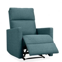 Caribbean Blue Linen-like Fabric Power Wall Hugger Reclining Chair with USB Port by ProLounger