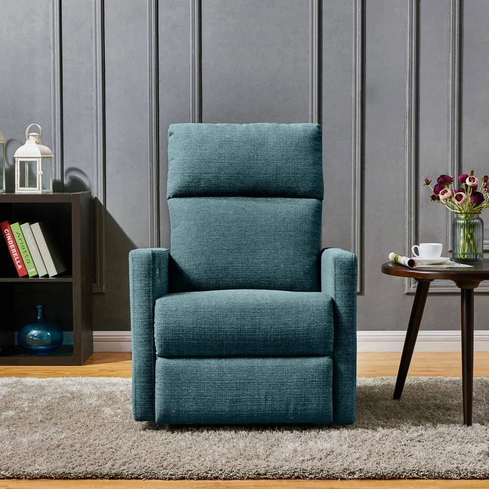 Caribbean Blue Linen-like Fabric Power Wall Hugger Reclining Chair with USB Port by ProLounger 10 Caribbean Blue Linen-like Fabric Power Wall Hugger Reclining Chair with USB Port by ProLounger - Image 8