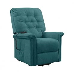 Petite Power Recline and Lift Chair in Caribbean Blue Herringbone by ProLounger -DealsProLounger Store caribbean blue prolounger recliners rcl76 hrn54 lt 1f 1000
