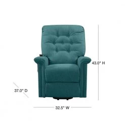 Petite Power Recline and Lift Chair in Caribbean Blue Herringbone by ProLounger -DealsProLounger Store caribbean blue prolounger recliners rcl76 hrn54 lt 40 1000