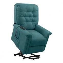 Petite Power Recline and Lift Chair in Caribbean Blue Herringbone by ProLounger