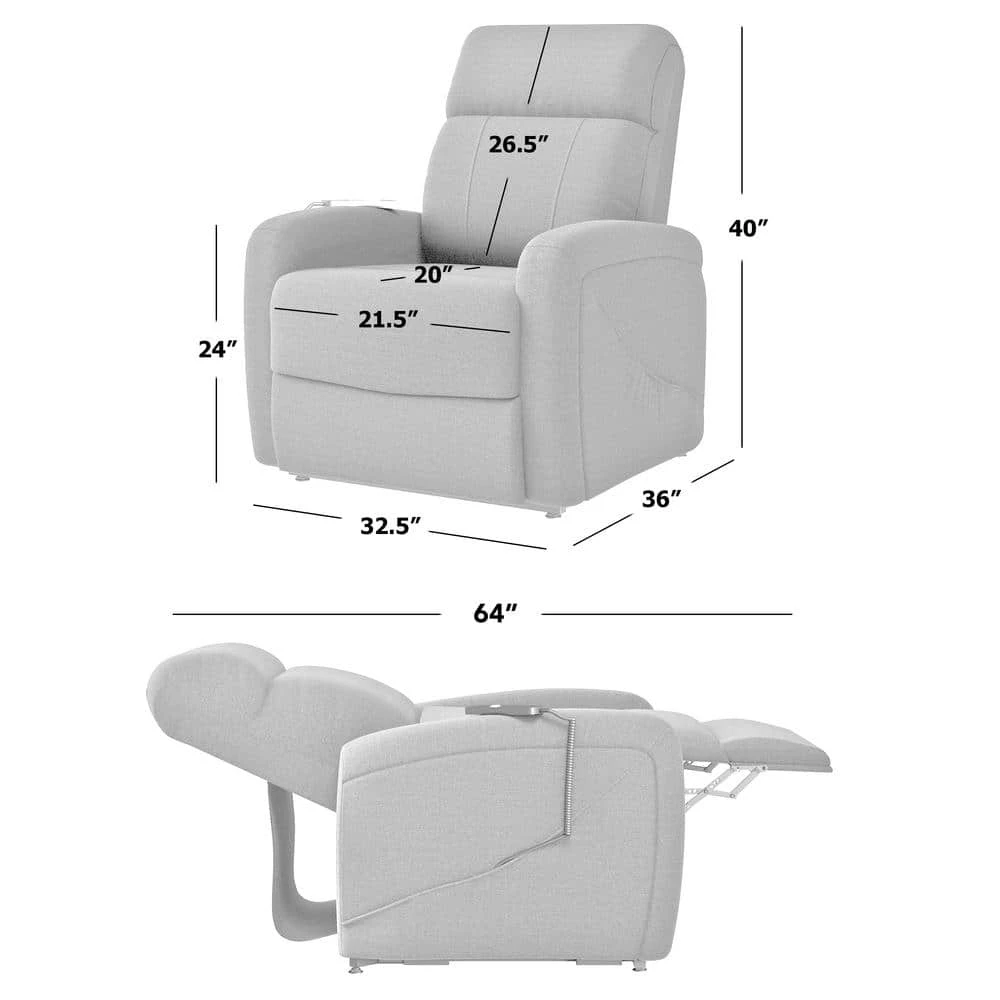 Cashmere Gray Velour Fabric Tufted Power Lift Recliner by ProLounger 14 Cashmere Gray Velour Fabric Tufted Power Lift Recliner by ProLounger - Image 12