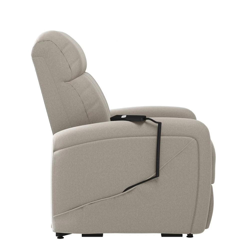 Cashmere Gray Velour Fabric Tufted Power Lift Recliner by ProLounger 4 Cashmere Gray Velour Fabric Tufted Power Lift Recliner by ProLounger - Image 2
