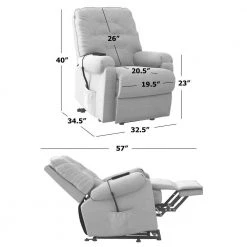 Charcoal Gray Plush Low-Pile Velour Fabric Button Tufted Power Recline and Lift Chair by ProLounger 23 Charcoal Gray Plush Low-Pile Velour Fabric Button Tufted Power Recline and Lift Chair by ProLounger -DealsProLounger Store charcoal gray plush low pile velour prolounger recliners a197649 1f 1000