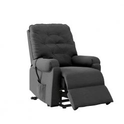 Charcoal Gray Plush Low-Pile Velour Fabric Button Tufted Power Recline and Lift Chair by ProLounger 24 Charcoal Gray Plush Low-Pile Velour Fabric Button Tufted Power Recline and Lift Chair by ProLounger -DealsProLounger Store charcoal gray plush low pile velour prolounger recliners a197649 44 1000
