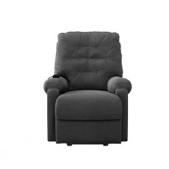 Charcoal Gray Plush Low-Pile Velour Fabric Button Tufted Power Recline and Lift Chair by ProLounger 22 Charcoal Gray Plush Low-Pile Velour Fabric Button Tufted Power Recline and Lift Chair by ProLounger -DealsProLounger Store charcoal gray plush low pile velour prolounger recliners a197649 4f 1000