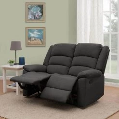 58 in. Charcoal Gray Polyester 2-Seater Reclining Loveseat with Flared Arms by ProLounger -DealsProLounger Store charcoal gray prolounger loveseats rcl61 cnf17 2s 31 1000