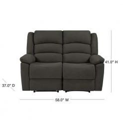 58 in. Charcoal Gray Polyester 2-Seater Reclining Loveseat with Flared Arms by ProLounger -DealsProLounger Store charcoal gray prolounger loveseats rcl61 cnf17 2s 40 1000