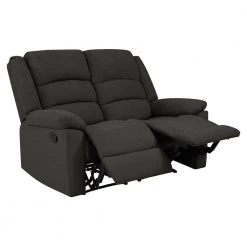 58 in. Charcoal Gray Polyester 2-Seater Reclining Loveseat with Flared Arms by ProLounger