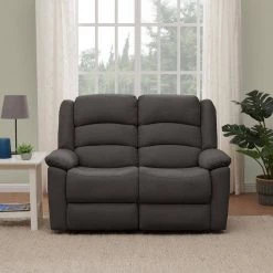 58 in. Charcoal Gray Polyester 2-Seater Reclining Loveseat with Flared Arms by ProLounger -DealsProLounger Store charcoal gray prolounger loveseats rcl61 cnf17 2s c3 1000