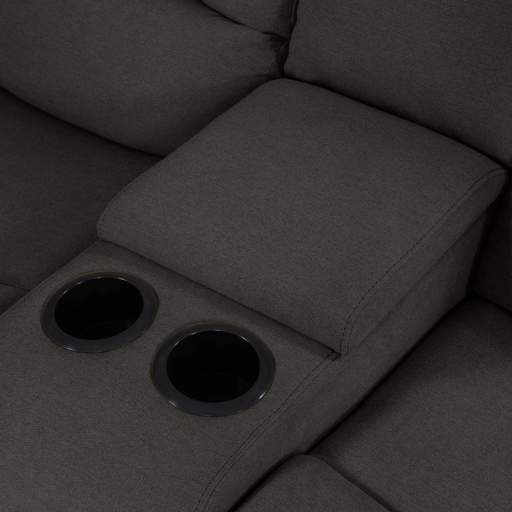 70 in. Charcoal Gray Polyester 2-Seater Reclining Loveseat with Cupholders by ProLounger 13 70 in. Charcoal Gray Polyester 2-Seater Reclining Loveseat with Cupholders by ProLounger - Image 11