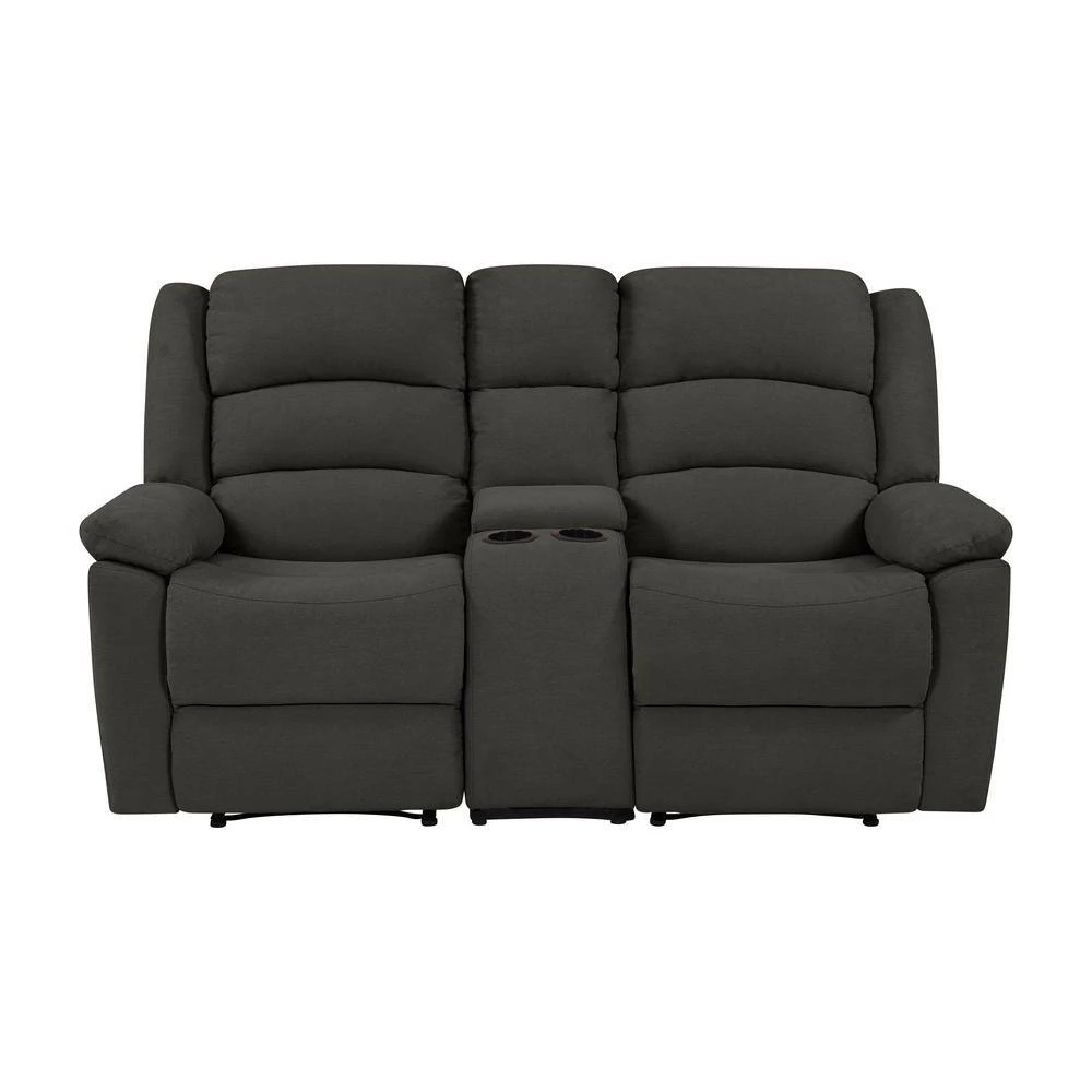 70 in. Charcoal Gray Polyester 2-Seater Reclining Loveseat with Cupholders by ProLounger 11 70 in. Charcoal Gray Polyester 2-Seater Reclining Loveseat with Cupholders by ProLounger - Image 9