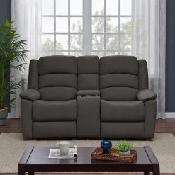 70 in. Charcoal Gray Polyester 2-Seater Reclining Loveseat with Cupholders by ProLounger 23 70 in. Charcoal Gray Polyester 2-Seater Reclining Loveseat with Cupholders by ProLounger -DealsProLounger Store charcoal gray prolounger loveseats rcl61 cnf17 2sc c3 1000