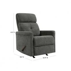 Charcoal Gray Textured Chenille Rocker Recliner Chair by ProLounger -DealsProLounger Store charcoal gray prolounger recliners a138277 40 1000