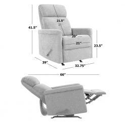 Charcoal Gray Textured Chenille Rocker Recliner Chair by ProLounger -DealsProLounger Store charcoal gray prolounger recliners a138277 76 1000