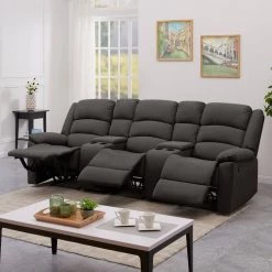 3-Seat Charcoal Gray Plush Low-Pile Velour Wall Hugger Recliner Sofa with 2 Storage Consoles and USB Ports by ProLounger 27 3-Seat Charcoal Gray Plush Low-Pile Velour Wall Hugger Recliner Sofa with 2 Storage Consoles and USB Ports by ProLounger -DealsProLounger Store charcoal gray prolounger sofas couches rcl61 cnf17 3sc 31 1000
