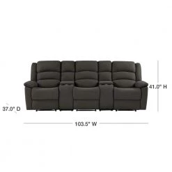 3-Seat Charcoal Gray Plush Low-Pile Velour Wall Hugger Recliner Sofa with 2 Storage Consoles and USB Ports by ProLounger 17 3-Seat Charcoal Gray Plush Low-Pile Velour Wall Hugger Recliner Sofa with 2 Storage Consoles and USB Ports by ProLounger -DealsProLounger Store charcoal gray prolounger sofas couches rcl61 cnf17 3sc 40 1000