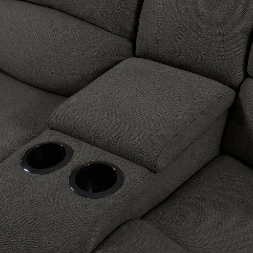 3-Seat Charcoal Gray Plush Low-Pile Velour Wall Hugger Recliner Sofa with 2 Storage Consoles and USB Ports by ProLounger 12 3-Seat Charcoal Gray Plush Low-Pile Velour Wall Hugger Recliner Sofa with 2 Storage Consoles and USB Ports by ProLounger - Image 10